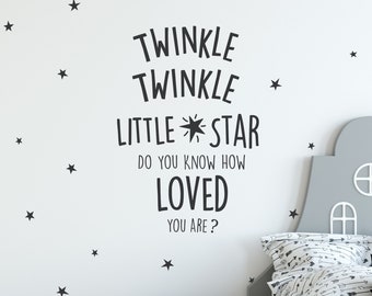 Twinkle Twinkle Kleine Ster Quote Belettering Muursticker