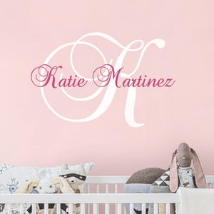 Wall Decal Name Nursery Wall Decal - Custom Monogrammed Wall Decal for Girl or Boy in any Color