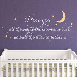I Love You All The Way Lettering Wall Decal, Wall Words