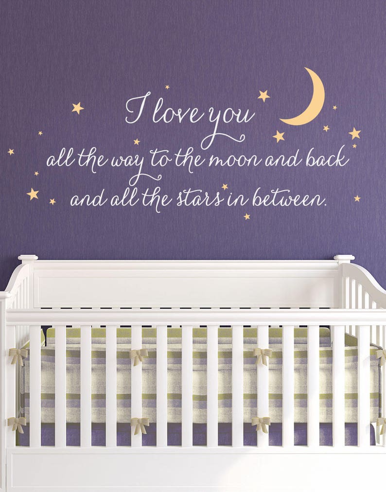 I Love You All The Way Lettering Wall Decal Wall Words Etsy