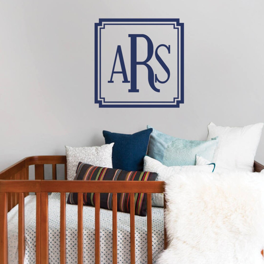Monogram Wall Decal: Baby Boy Name Lettering (23"w X 23"h) - Etsy