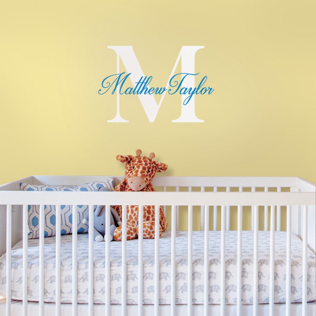 Personalized Name Wall Decal: Monogram Initial, Custom Nursery Decor - Etsy