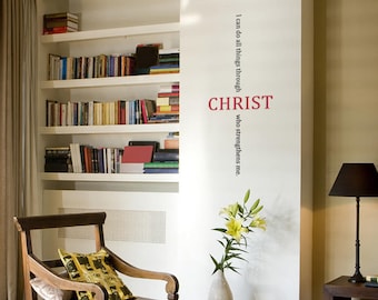 Calcomanía de cita de la Biblia de Cristo - Pegatina de pared de vinilo