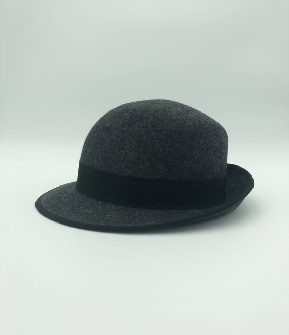 Dark Grey Felt Hat - Etsy
