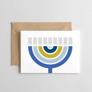 Design moderne de la Menorah - Hanoukka - Carte de vœux