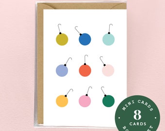 Colorful Ornaments - 8 Mini Cards - Boxed Set