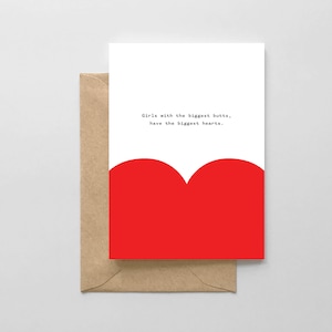 Funny Love carte - Girls avec la plus grande crosse, ont le cœur plus grand !