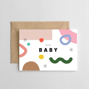 Nouvelle carte pour bébé: Design moderne abstrait