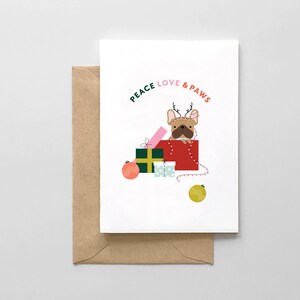 Paix, amour et pattes - Carte de Noël