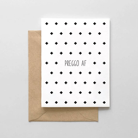 Funny Pregnancy Card Funny Baby Shower Card Preggo Af Etsy