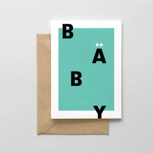 Baby Typographical Card: Mint