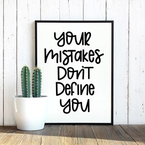 Digital Download, Mistakes, Home Decor, Wall Art, Hand Lettered
