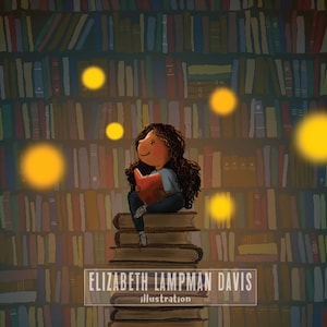 African American Children&#39;s Wall Art | Little girl magic library | Reading, Exploring, Learning tool for bedrooms, classroom, library, 8x8