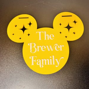 Mouse Stroller Tag, Stroller Sign. Custom Last Name Sign