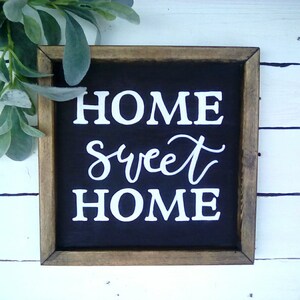 Home Sweet Home Gerahmtes Schild - Hand beschriftetes Home Sweet Home Holzschild - Rustikales Schild - Bauernhaus Dekor - Einweihungsparty Geschenk - Geschenk Schild