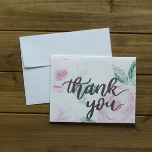 Floral Thank Note Card Set - Floral Thank You Stationery Set - Hand Drawn Florals