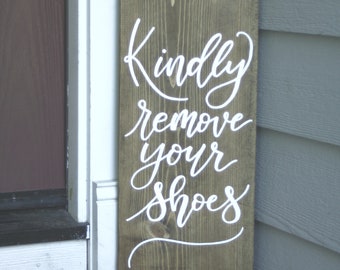 Señal de "Quítese los zapatos", escrita a mano, señal de entrada, señal de "No se permiten zapatos", por favor