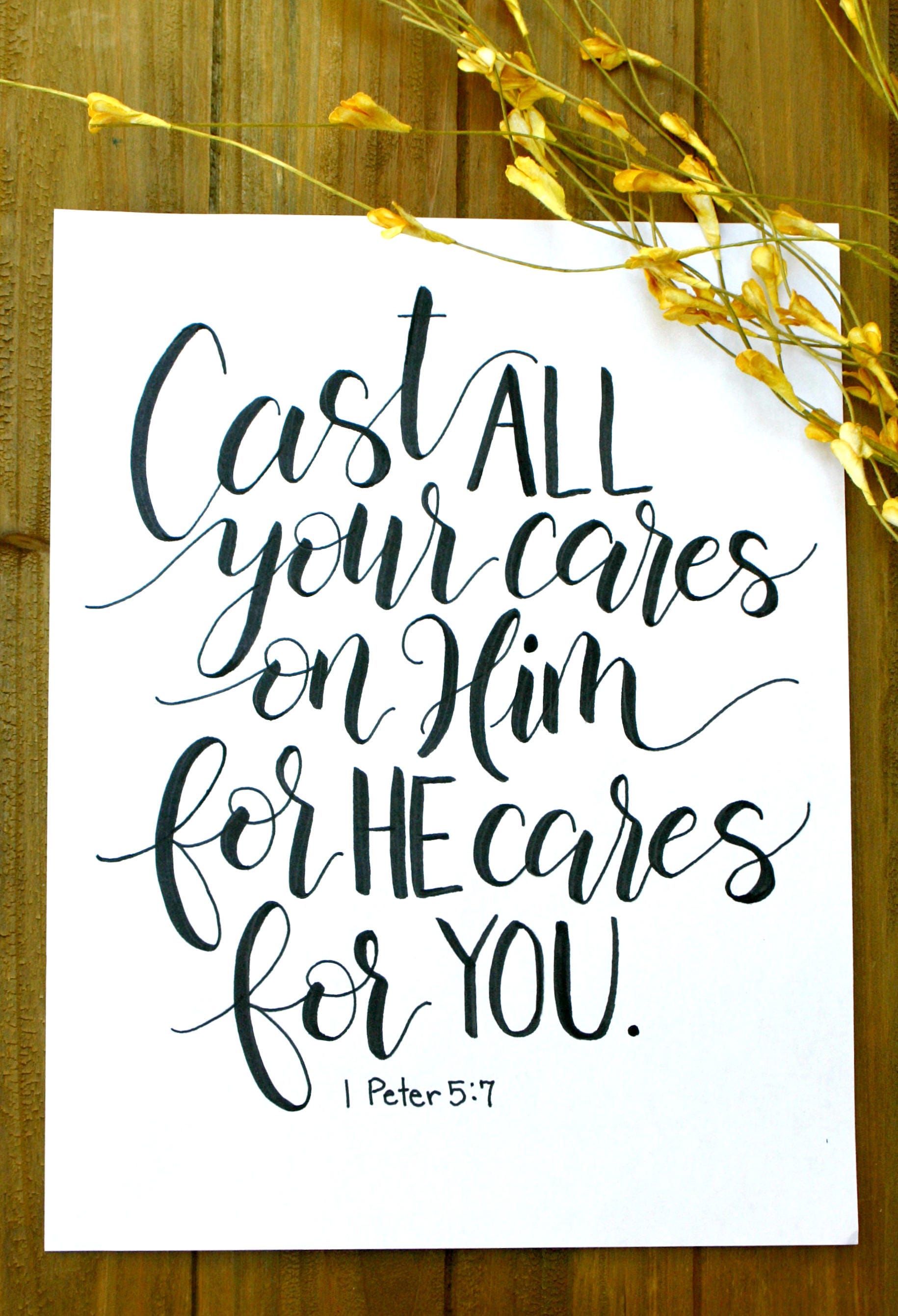 Cast All Your Cares On Him Printable Art Instant Download Cast All Your Cares On Him Printable Art Instant Download