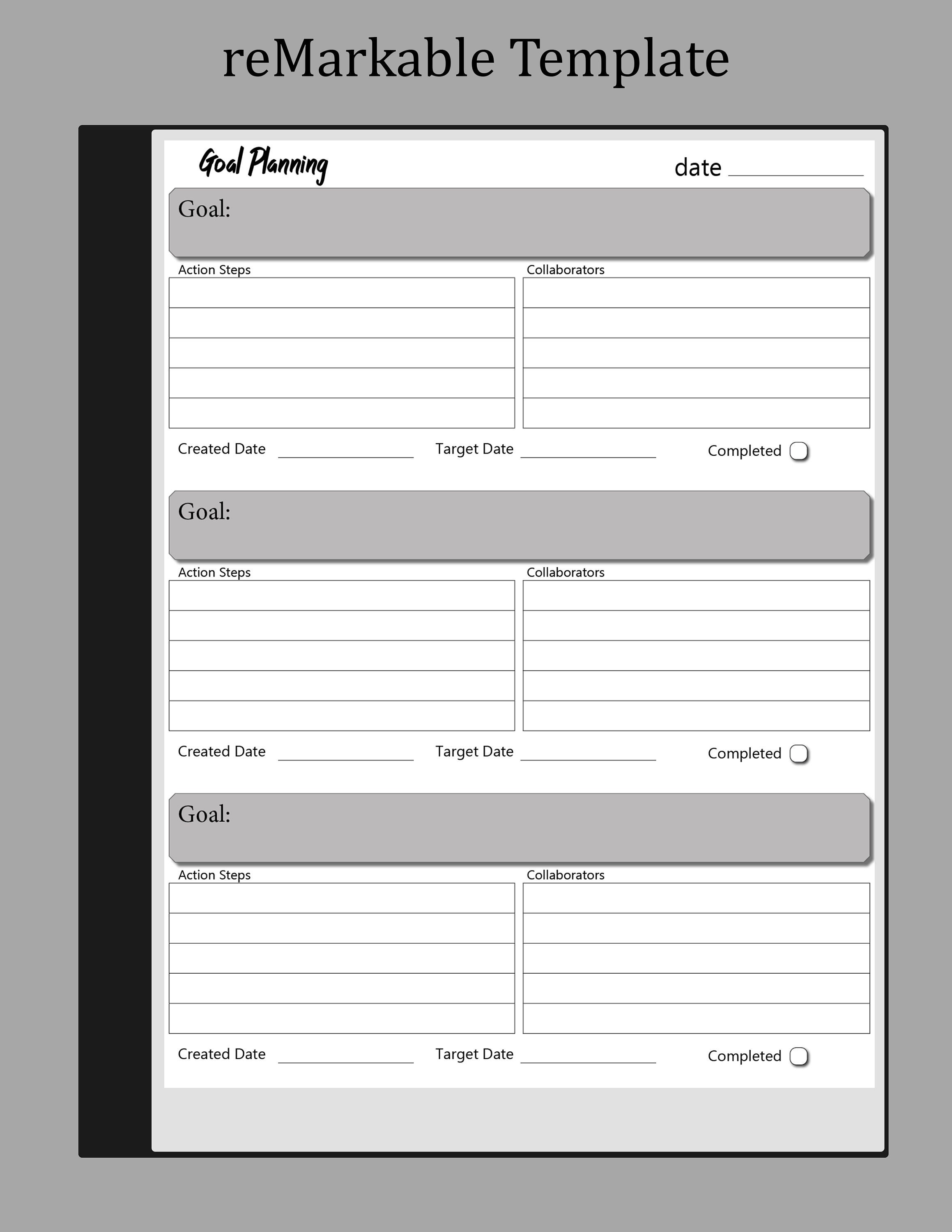 Remarkable Template: Goal Planning PDF PNG SVG Etsy Remarkable Template: Goal Planning PDF PNG SVG Etsy
