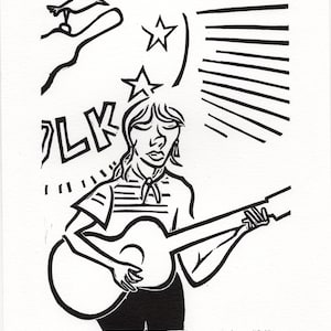 Hurray for the Riff Raff Linocut Print