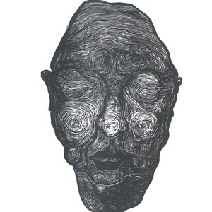 Face Linocut Print