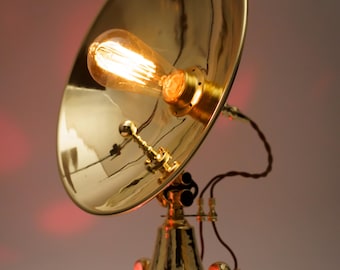 Steampunk Lamp “Helios” – Brass & Copper Collectible Lighting | Edison Bulb with Dimmer + LED Valves
