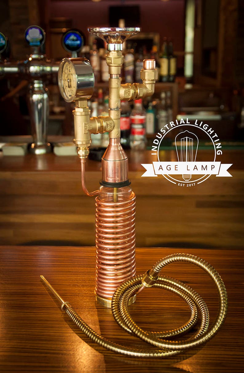 Steampunk Industrial Pipe Hookah With Working Pressure Gauge Etsy