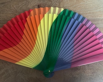 RAINBOW SWIRL Hand Fan