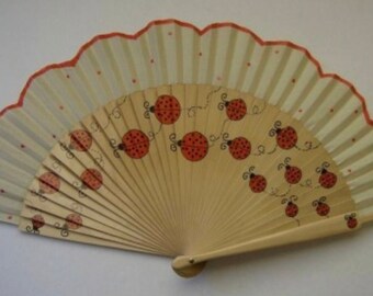 Sweet ladybug handheld fan