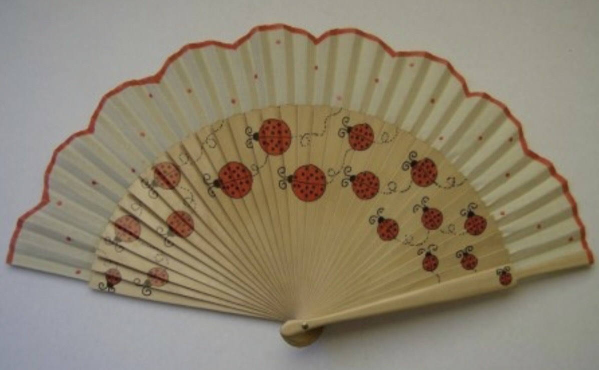 Sweet ladybug handheld fan