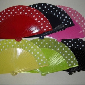 Colored Dots Handmade Handfan