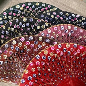 FLOWER PARADE Spanish Hand Fan