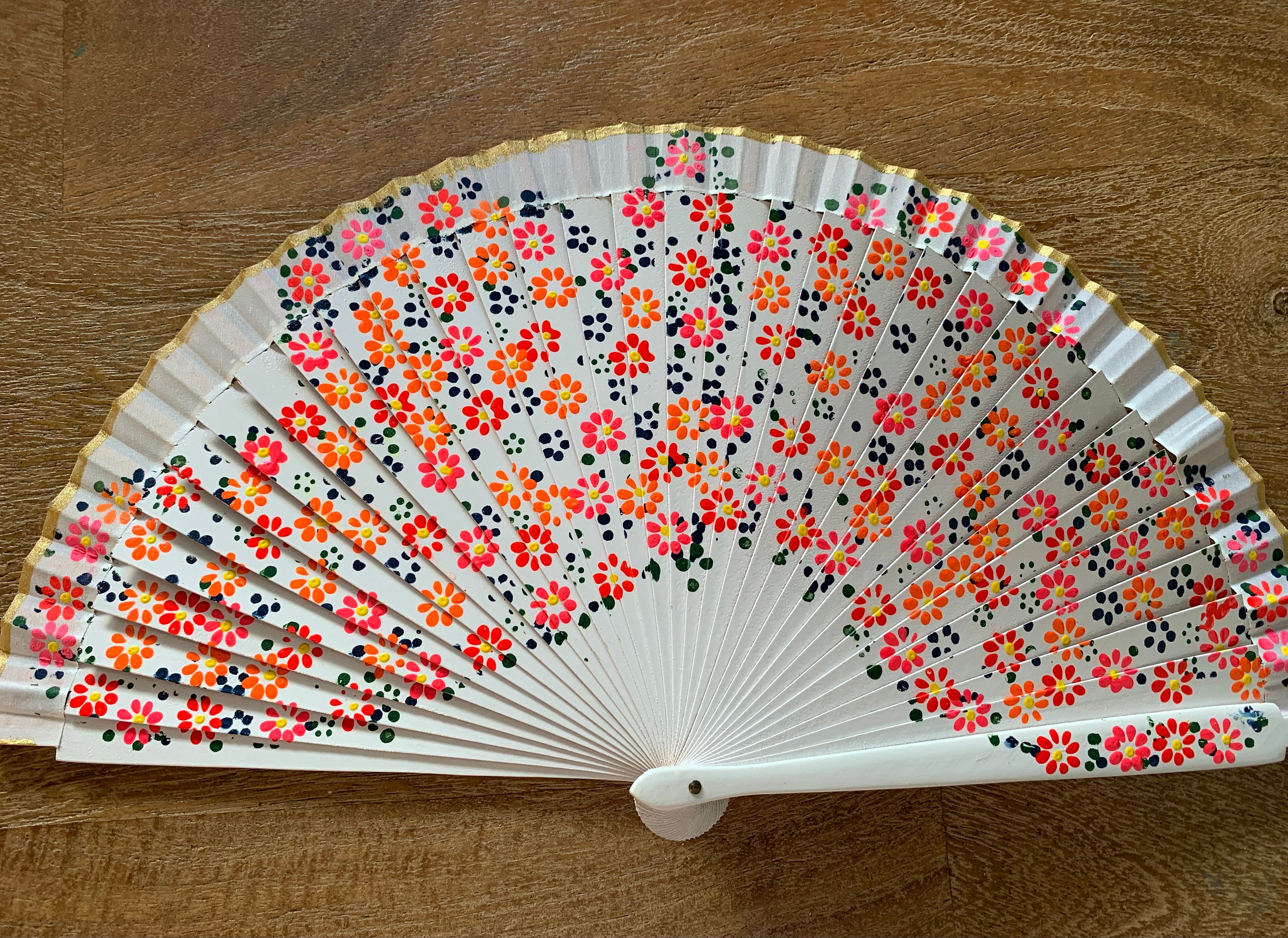 FLOWERED BUTTERFLY Spanish Hand Fan