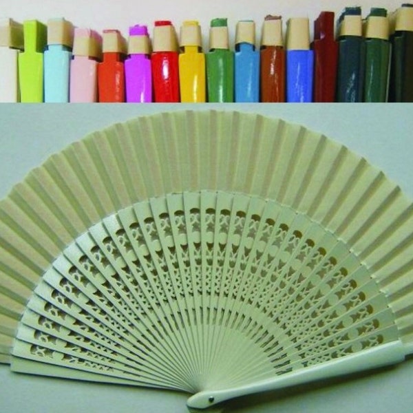 Basic hand held craved Fan in different Colors, directly from Spain!