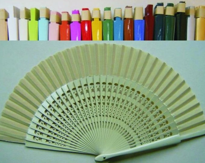 Basic hand held craved Fan in different Colors, directly from Spain!
