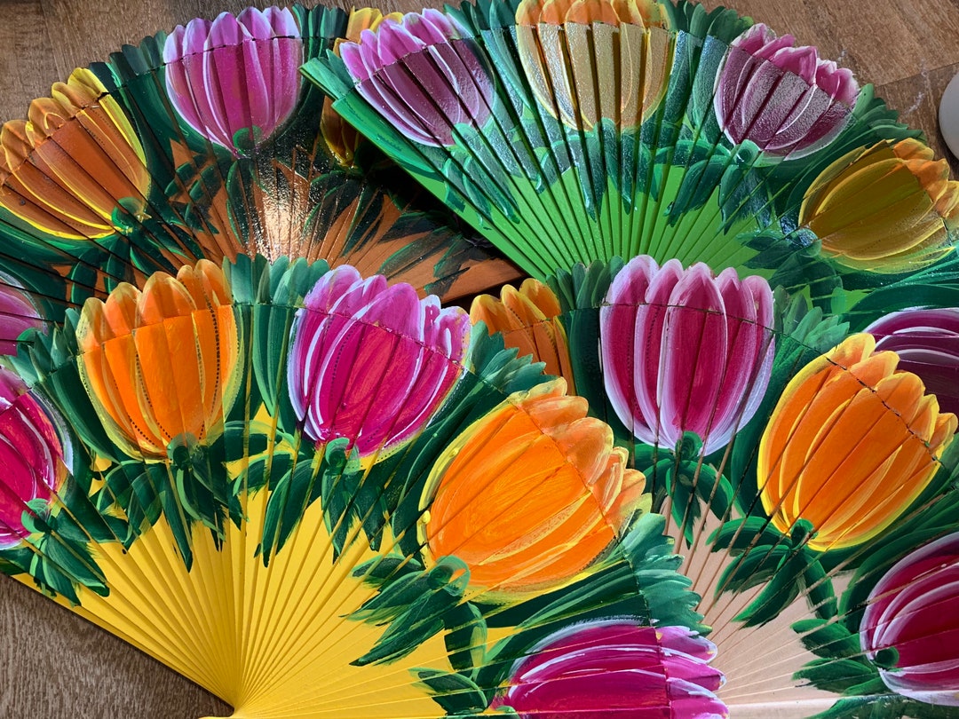 Tulip SPANISH Hand Fan Etsy