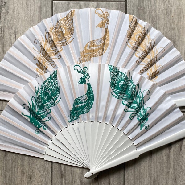 PEACOCK PERICON Spanish Hand Fan