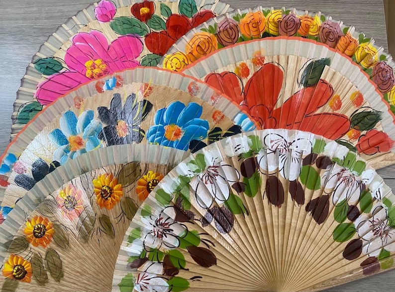 FLOWERFULL SPANISH Hand Held Fan Etsy
