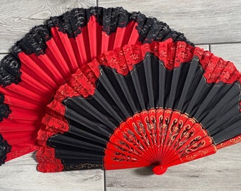 ROUGE LACE Spanish Hand Fan Pericon