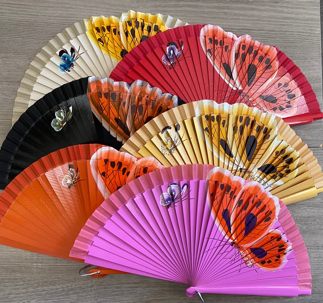 FLYING BUTTERFLY Spanish Hand Fan Etsy