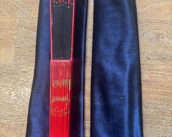 VELVET LUXURY NAVY  Protective Hand Fan Pouch