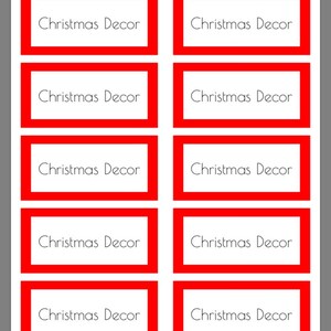 Storage Container Labels