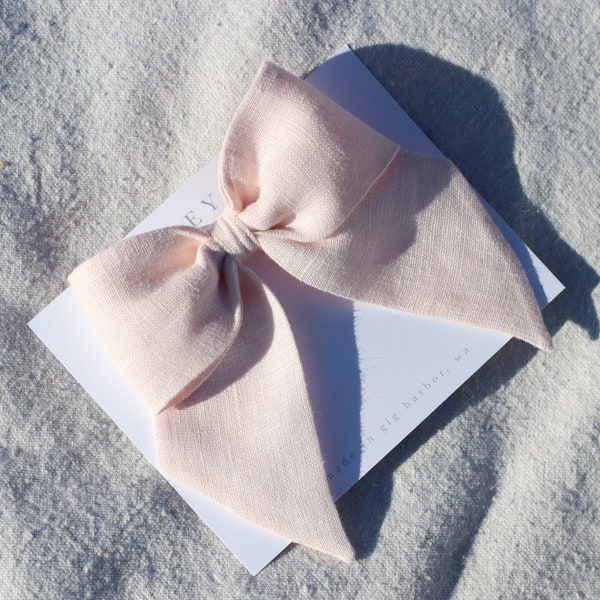 Sailor Bow - Large | Blossom Pink Linen