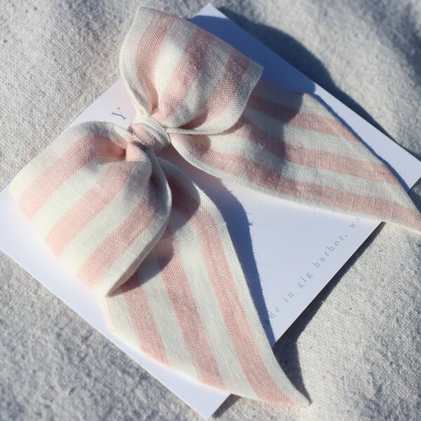 Sailor Bow Clip - Limone Pink