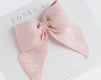 Sailor Bow - Small | Blossom Pink Linen