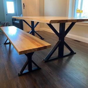 Trestle Metal Table Legs - (train trestle table legs, steel table legs, trestle table, dining table legs, farmhouse table, diy table, desk)