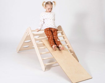 Triangle d'escalade Montessori transformable Triangle pliable avec rampe, cadeau de Noël pour enfant Klettenbogen, kit d'escalade Kletterdreieck