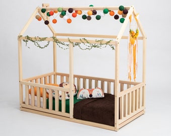 Kleinkinder haus bettrahmen Kleinkinder boden haus geformtes bed Montessori boden bett für kleinkind bett für kleinkind, Kleinkinder boden bett kinderbett, Baby bett