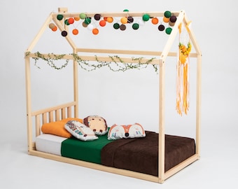 Letto Montessori Letto per bambini Letto per bambini Letto per bambini Struttura letto per bambini Montessori per bambini, Struttura letto casa per bambini, Letto in legno con SLATS