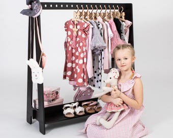 Cabideiro Montessori Infantil, Suporte para Roupas de Vestir em Madeira Compensada de Bétula